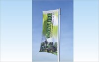 Advertising flag outrigger 150 x 300 cm Euroflag 115 g/m² - printed on one side Carabiner sewn on the right side