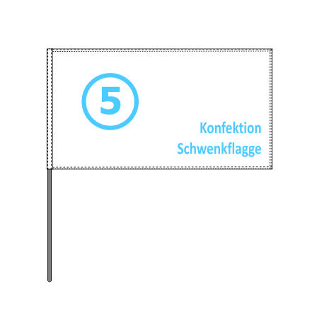 Schwenkflagge 100 x 65 cm ,8 x 700 mm